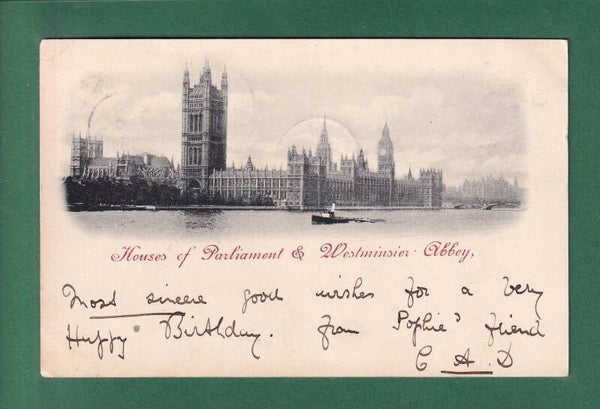LONDON - House of Parliament and Westminster Abbey - 1901