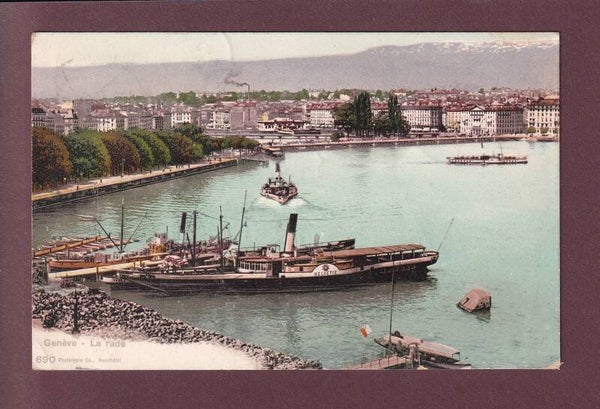 GENEVE - Rade - Bateau CGN HELVETIE - 1907