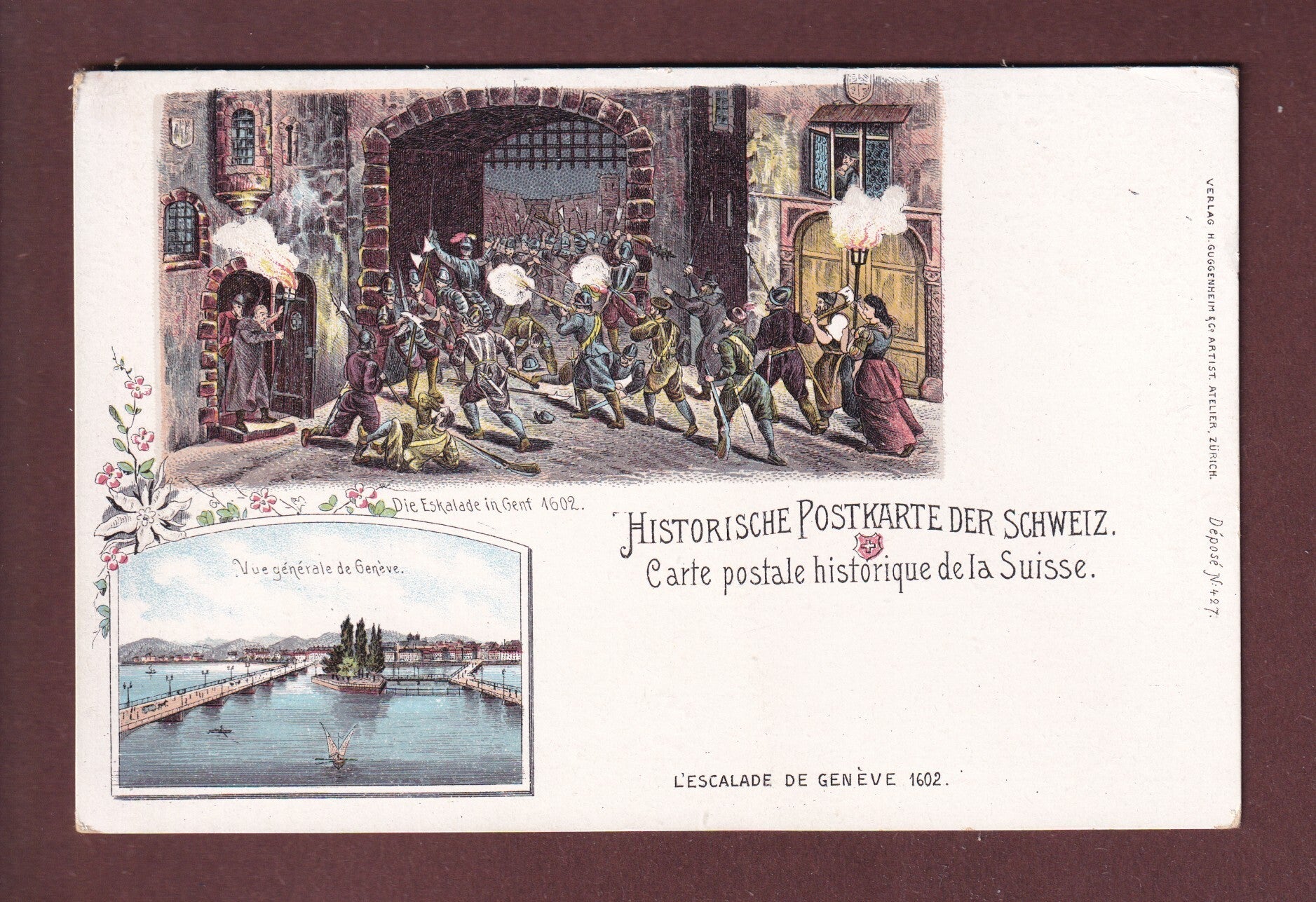 GENEVE -  L'Escalade de 1602 - Litho Guggenheim