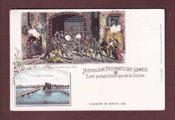 GENEVE -  L'Escalade de 1602 - Litho Guggenheim