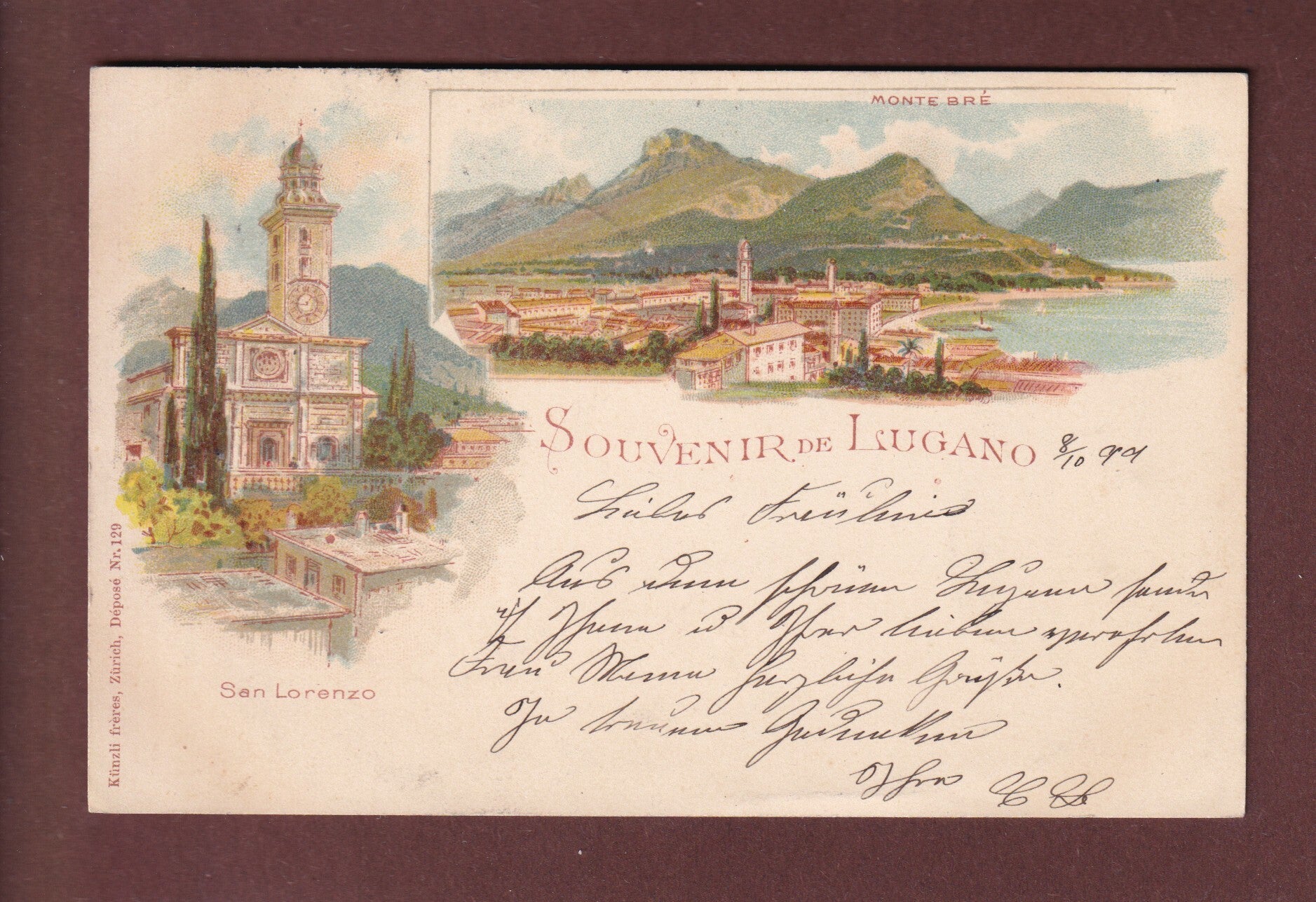 Souvenir de LUGANO - San Lorenzo - 1901