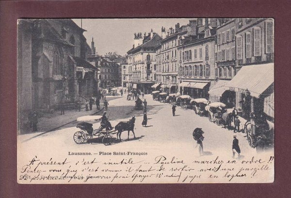 LAUSANNE - Place St. François - Nombreux Attelages