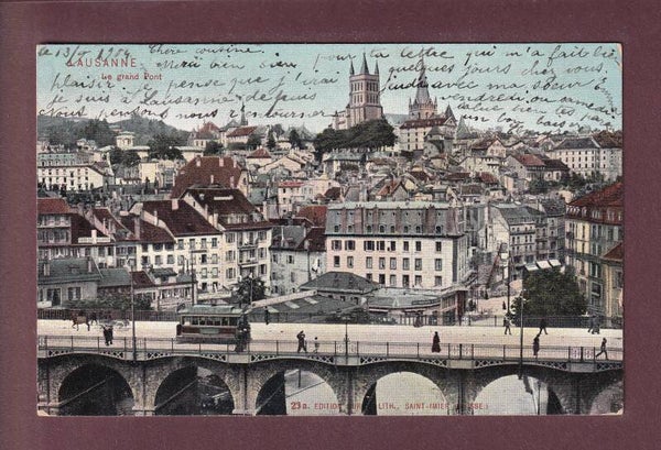 LAUSANNE - Grand Pont - tram - 1904