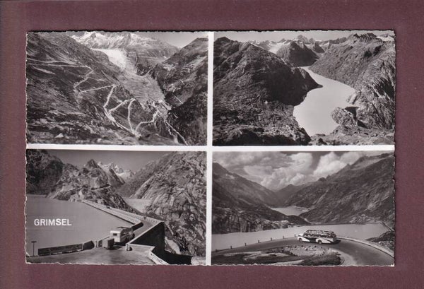 GRIMSEL - 4 Bilder - Postauto - 1959