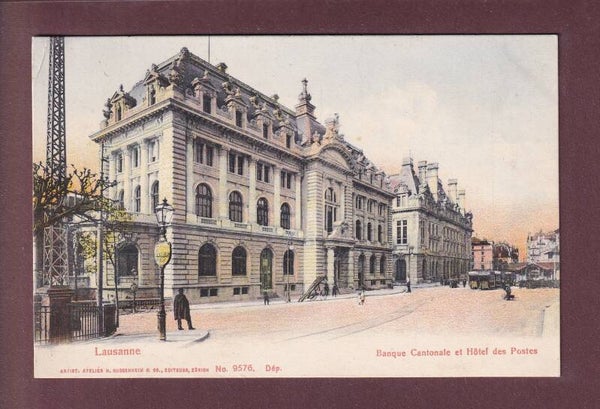 LAUSANNE - Banque Cantonale - 1907 // petit pli d'angle //