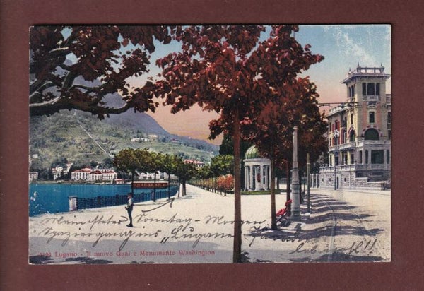 LUGANO - Quai Monumento Washington - 1919