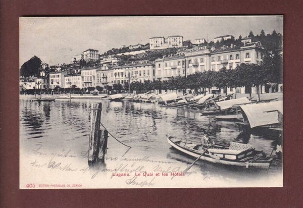 LUGANO - Quai et Hôtels - 1904