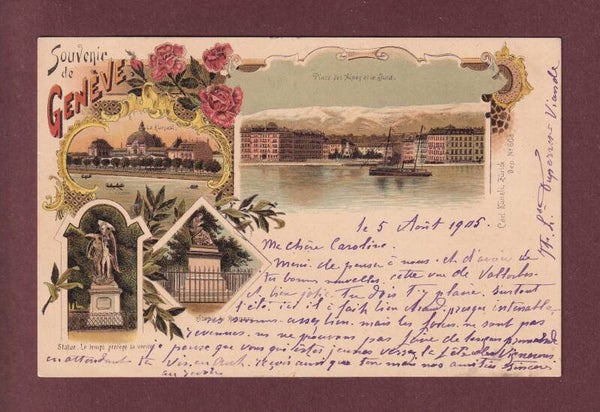 Souvenir de GENEVE - 1905 Litho Künzli