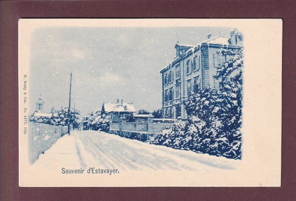Souvenir d'ESTAVAYER sous la neige