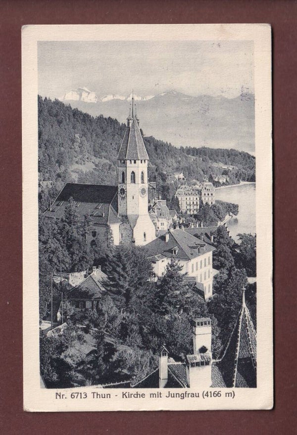 THUN - Teil mit Kirche - 1924 Feldpost