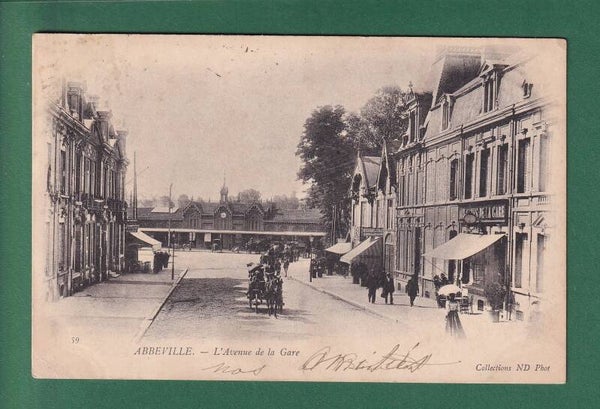 ABBEVILLE - Avenue de la Gare - Attelage - 1902