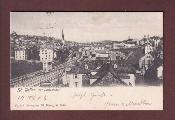 ST. GALLEN - Teil mit Güterbahnhof - 1903