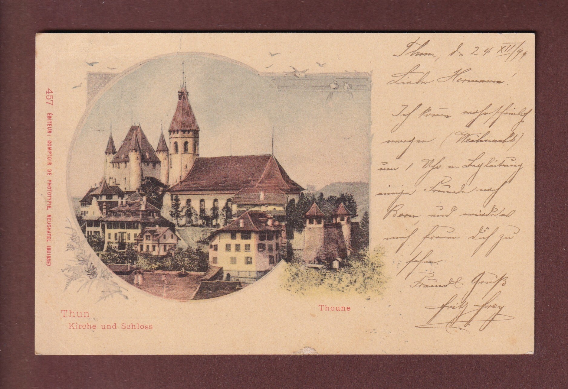 THUN - Kirche und Schloss - 1899 CPN