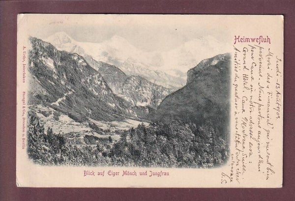 HEIMWEHFLUH - Eiger - Mönch - Jungfrau - RELIEF - 1903