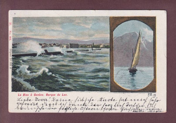 Bise à GENEVE - Barque du Léman - 1900