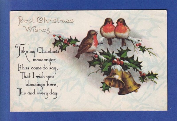 CHRISTMAS - Birds - Bells - Holly - 1932