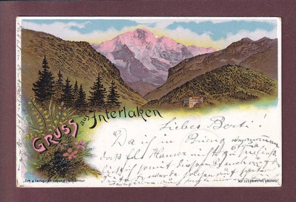 Gruss aus INTERLAKEN - 1899 Litho Schlumpf
