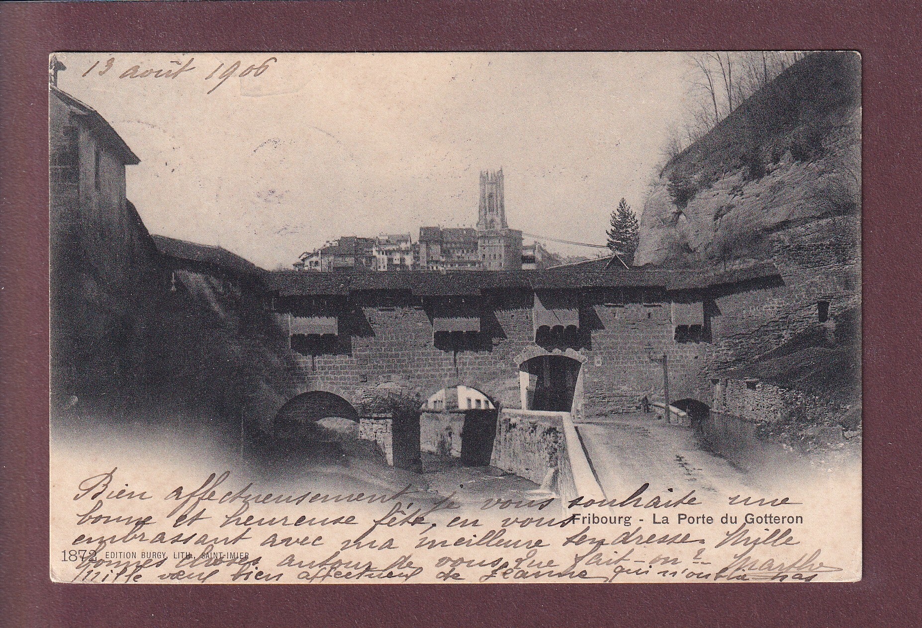 FRIBOURG - Porte du Gotteron - 1906