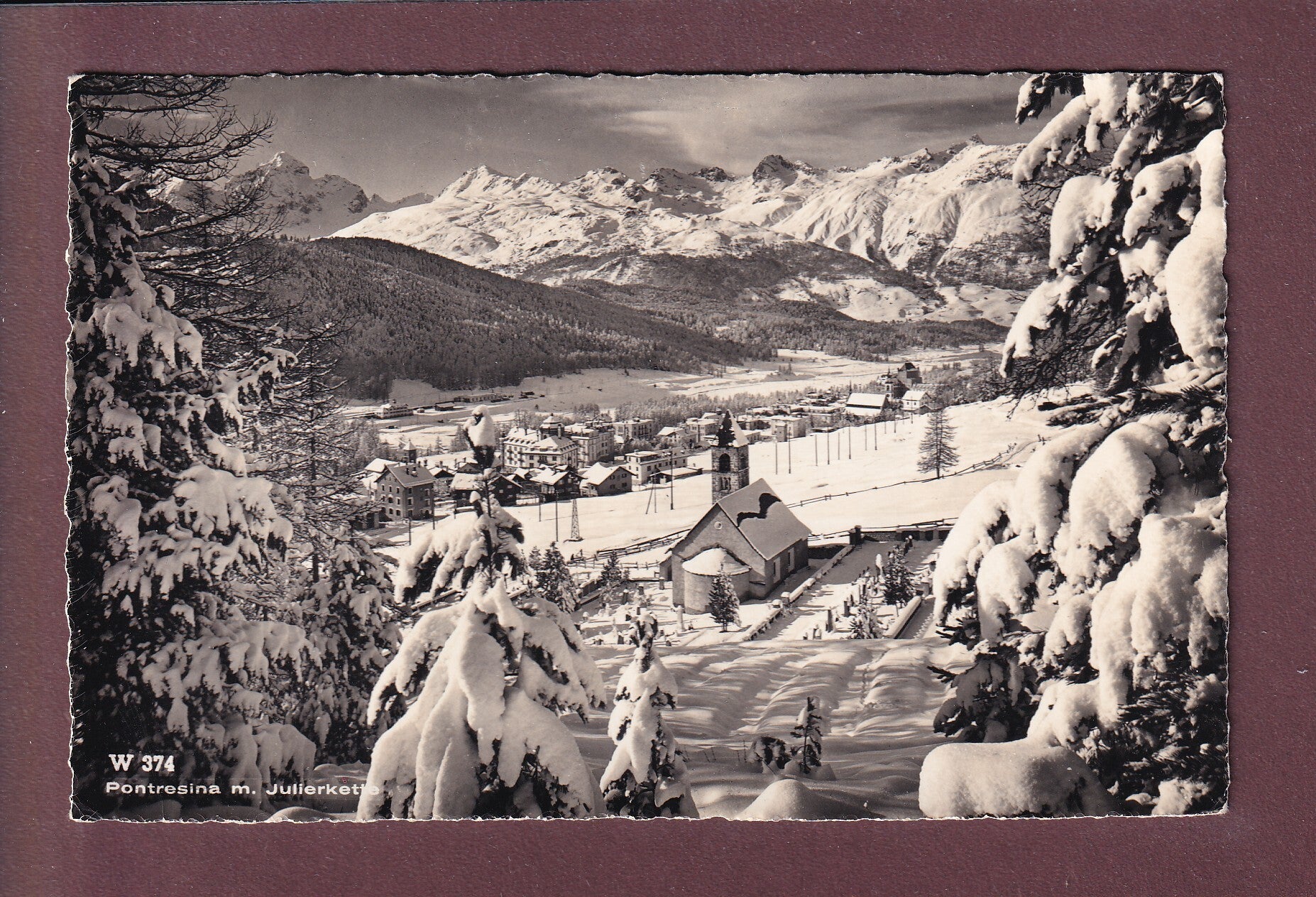 PONTRESINA unter Schnee - Julierkette - 1961