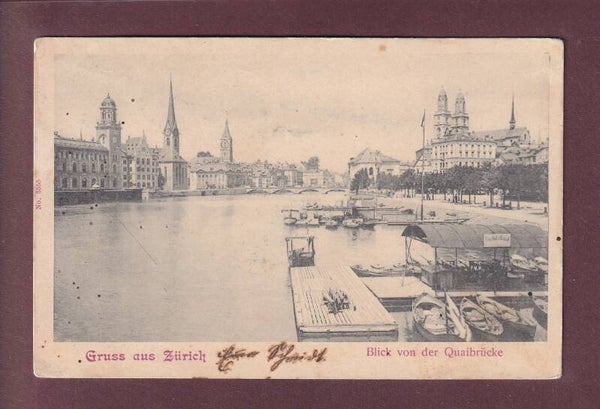 Gruss aus ZÜRICH - Blick von der Quaibrücke - 1905