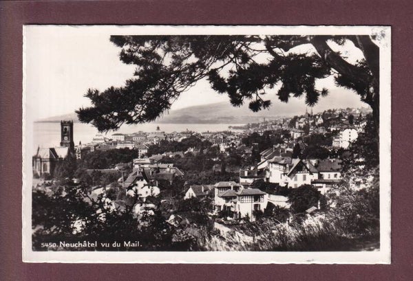 NEUCHÂTEL vu du Mail - 1950