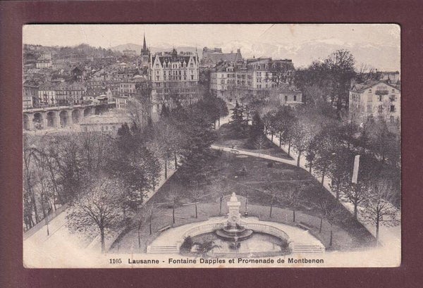 LAUSANNE - Fontaine Dapples Promenade direction Palace 1908