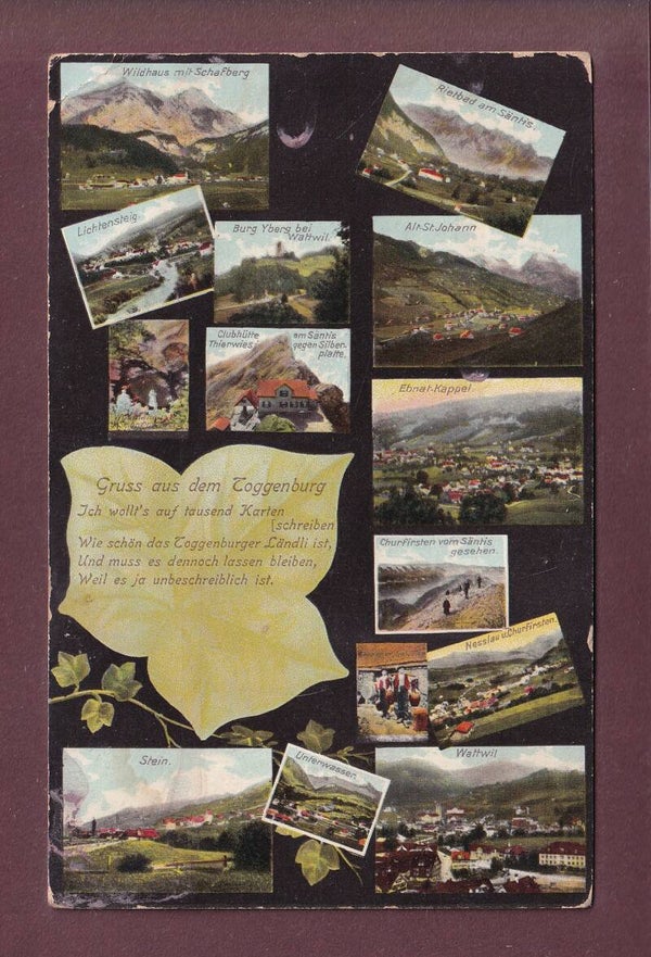 Gruss aus dem TOGGENBURG - 1909 // Eckbug //