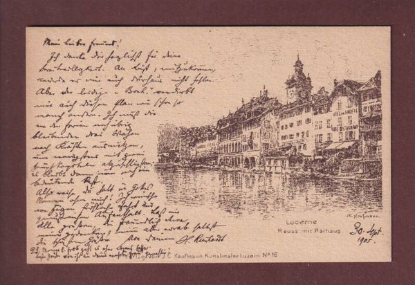 LUZERN - Reuss mit Rathaus - Kaufmann N°16