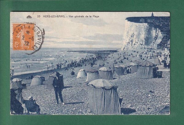 MERS-LES-BAINS - La Plage - 1922 // pli d'angle //
