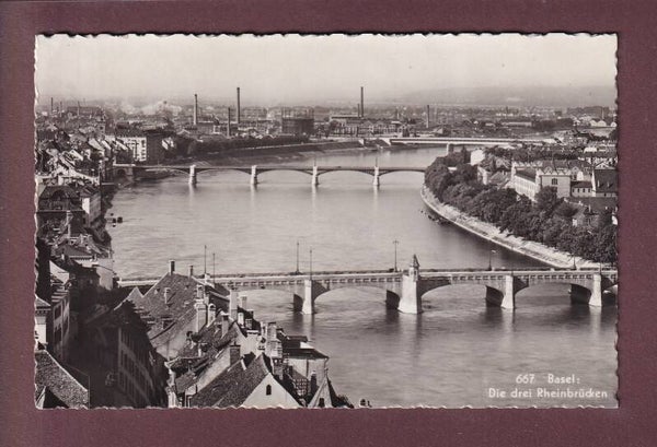 BASEL - Die 3 Rheinbrücken - 1938