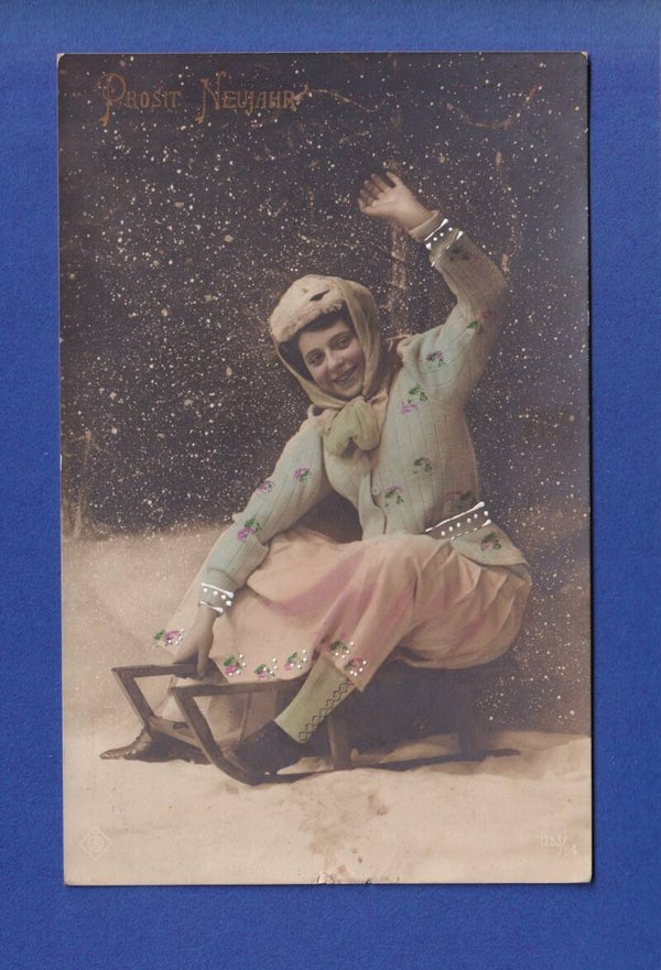 NEUJAHR - Frau - Schnee - 1912