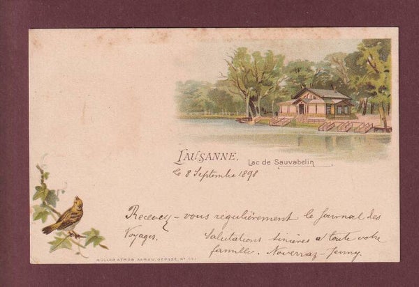 LAUSANNE - Lac de Sauvabeliin - 1898