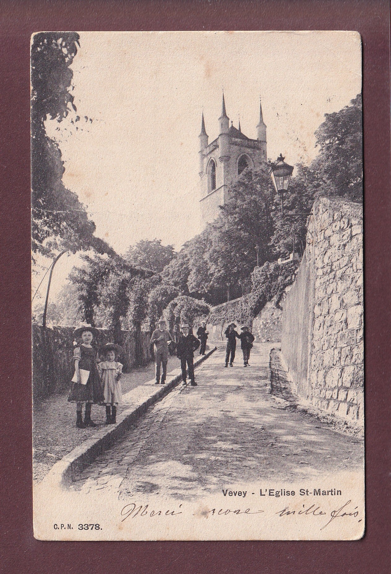 VEVEY - Eglise St. Martin - 1906 CPN // pli d'angle //