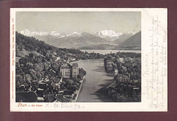 THUN und die Alpen - 1903 Langstempel