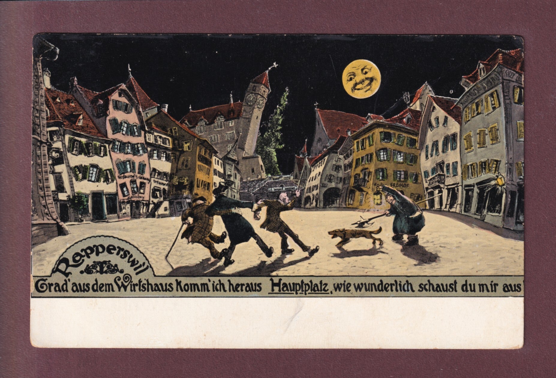 RAPPERSWIL - Hauptplatz - 1920 // Falte //