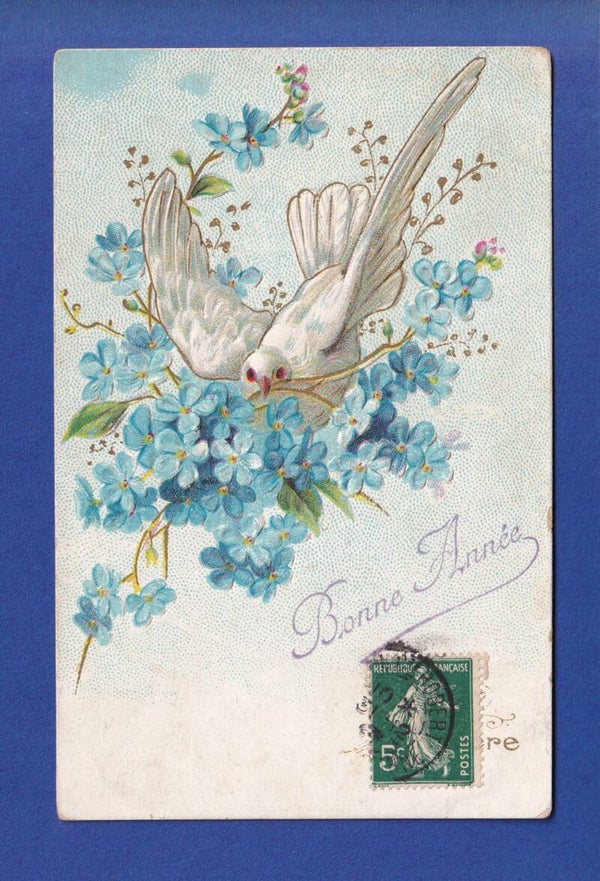 NOUVEL AN - Colombe - Fleurs