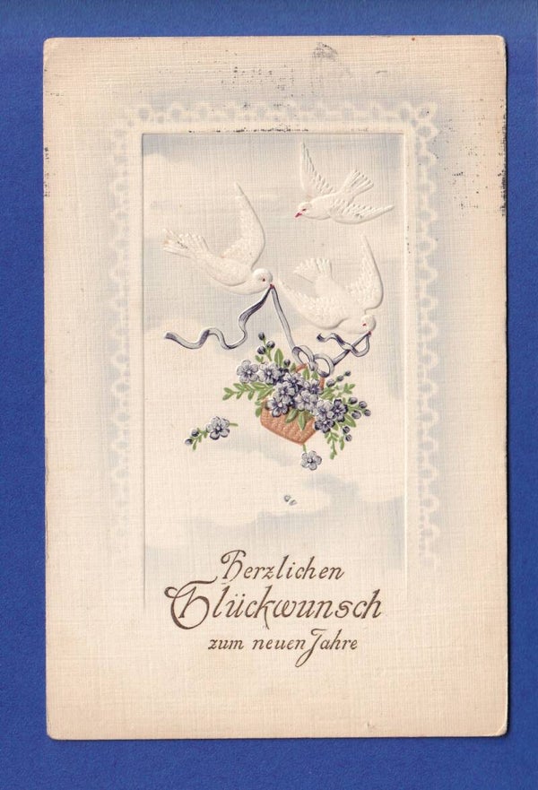NEUJAHR - Vögel - Blumen - 1912