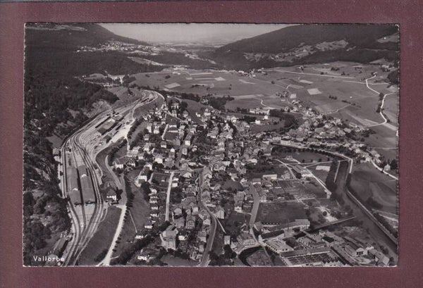 VALLORBE - Vue aérienne - Gare - 1954