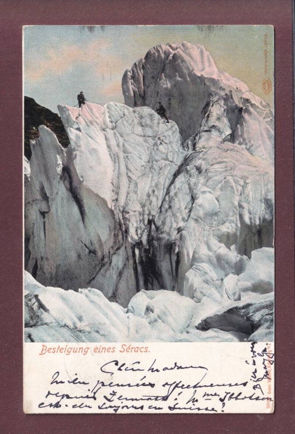 GLETSCHER - Besteigung eines Séracs - 1902
