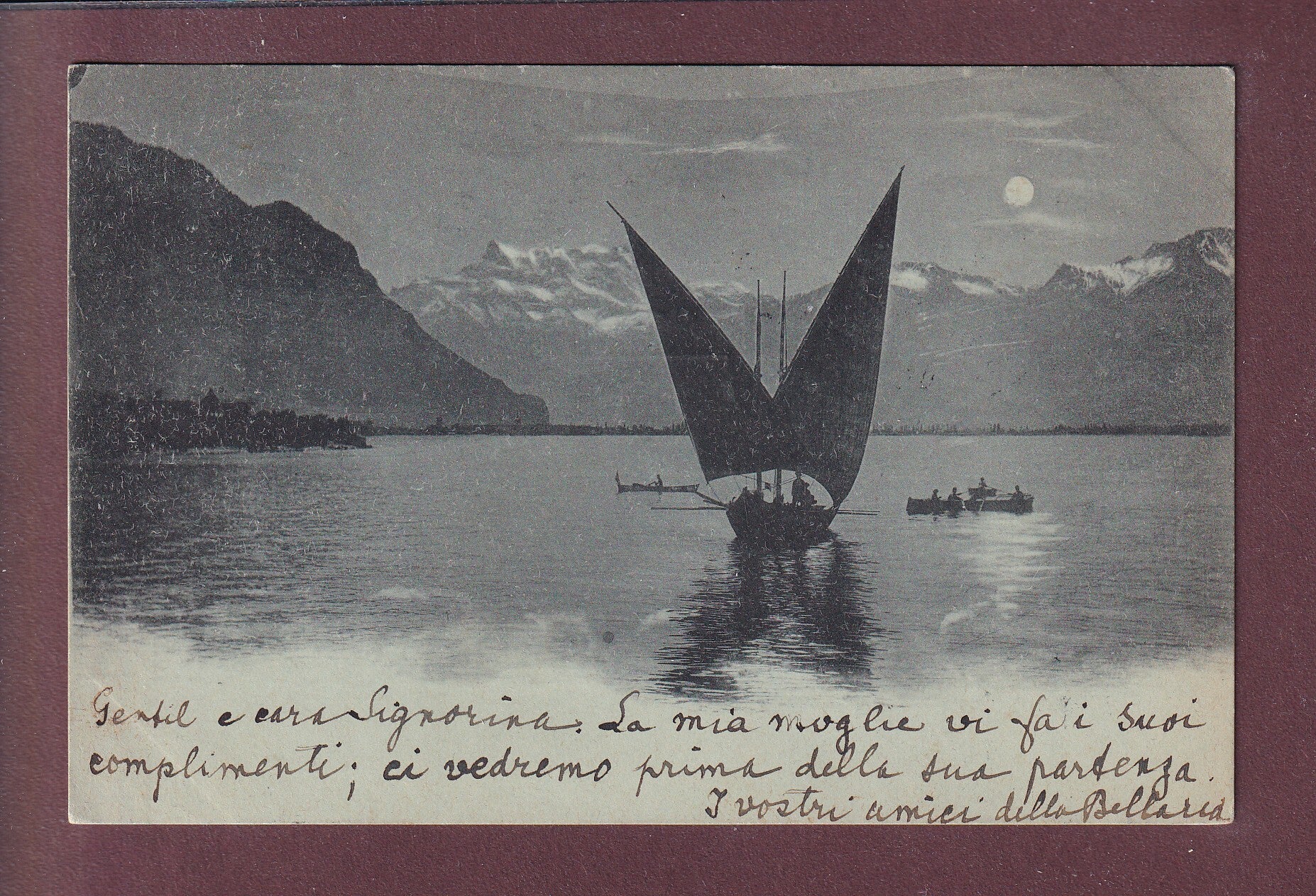 BARQUE DU LEMAN - Clair de lune - 1898
