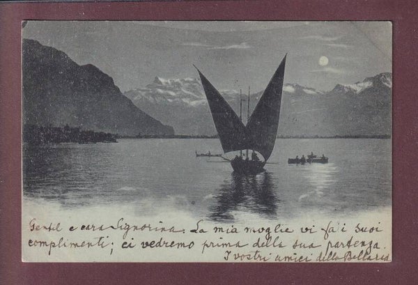 BARQUE DU LEMAN - Clair de lune - 1898