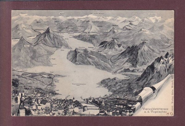 LUZERN und Umgebung - Vogelschau - 1903