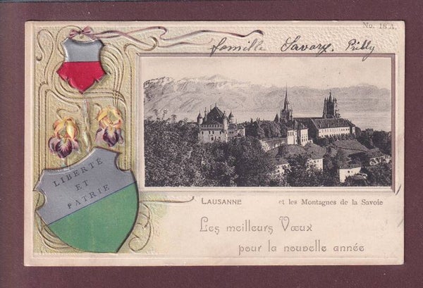 LAUSANNE - Château Cathédrale - Nouvel An // pli d'angle //