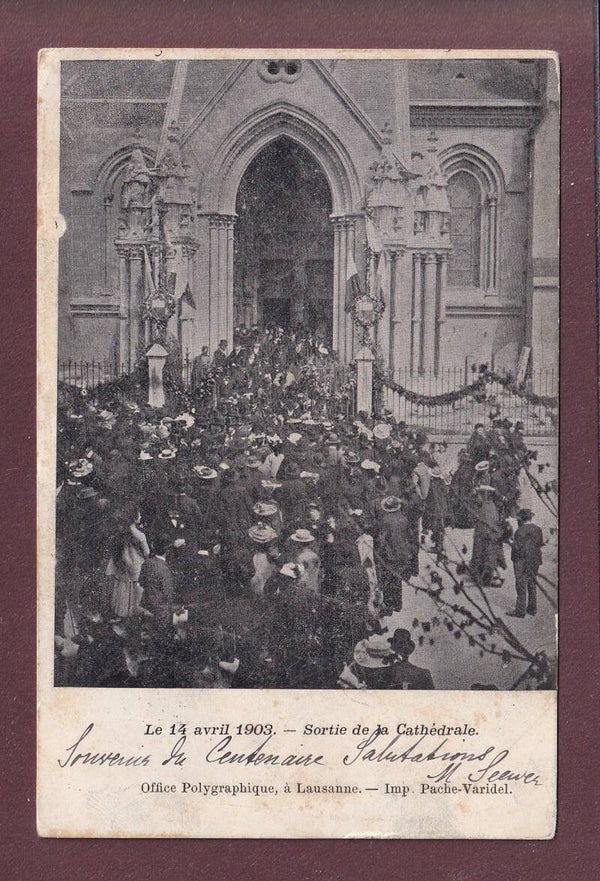LAUSANNE - Centenaire vaudois 1903 - Sortie de la Cathédrale