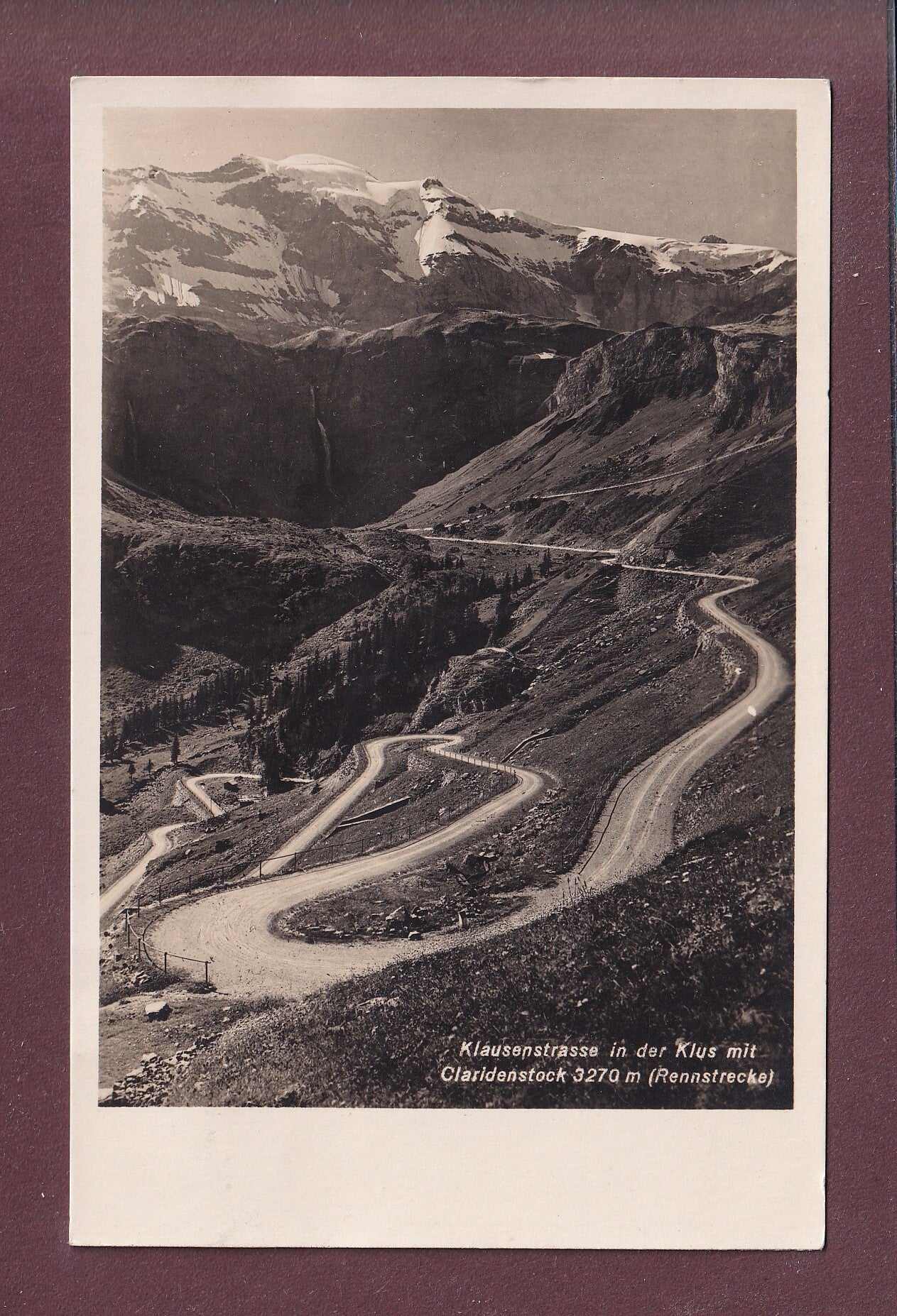 KLAUSENSTRASSE in der Klus - Claridenstock - 1923