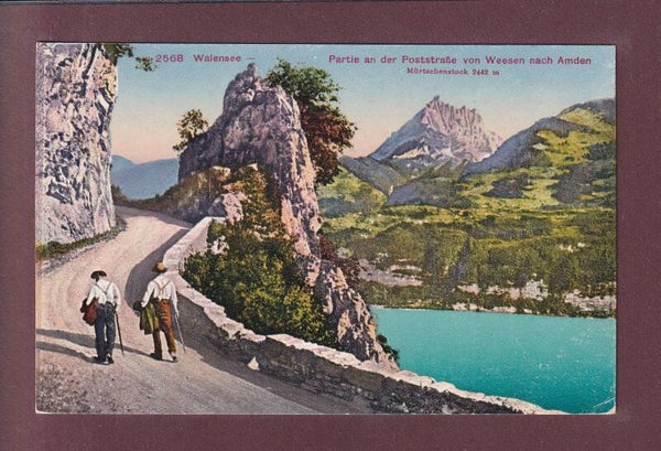 Walensee - Partie an der Poststrasse von WEESEN nach AMDEN
