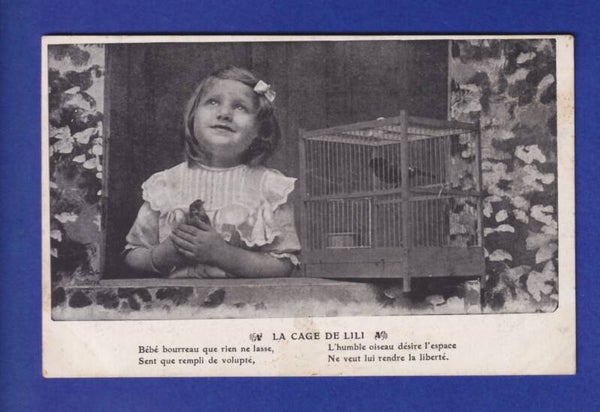 ENFANT - La Cage de Lili - Jeune Fille et son oiseau