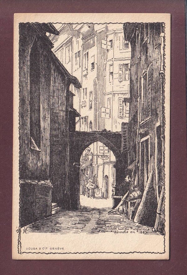 GENEVE - Arcade rue du Purgatoire - Vouga // petit trou //