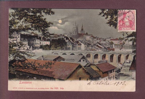 LAUSANNE au clair de lune - 1908