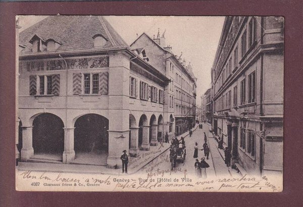 GENEVE - Rue de l'Hôtel de Ville - 1911 // pli //